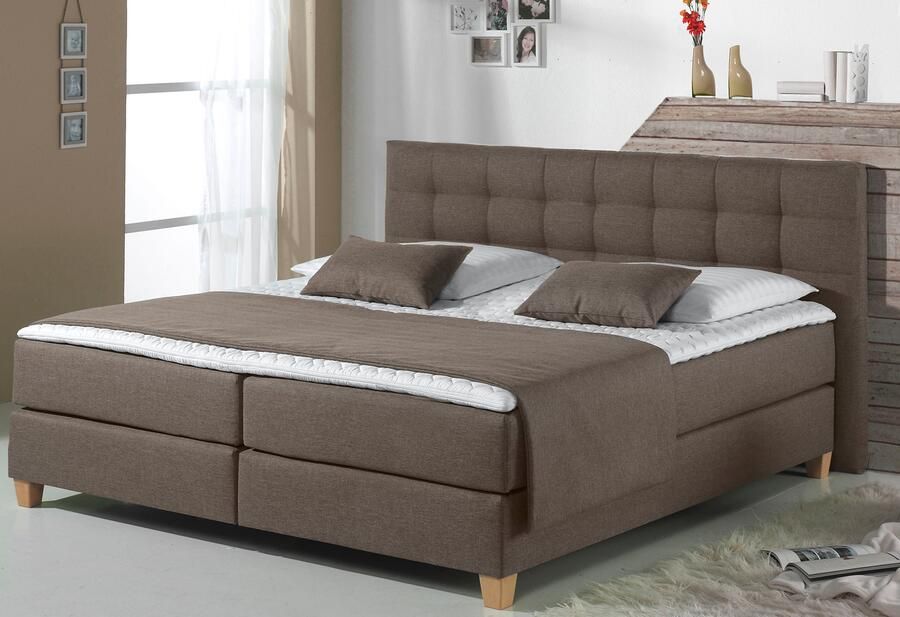 Home affaire Boxspring Moulay incl. topmatras in extra lang 220 cm 3 hardheden ook in h4