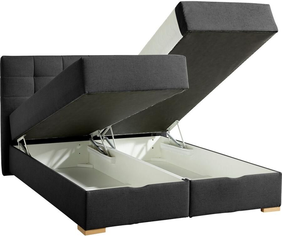 Home affaire Boxspring Olivet in 4 kleuren 4 breedten 2 matrassoorten ook in extra lang 220 cm