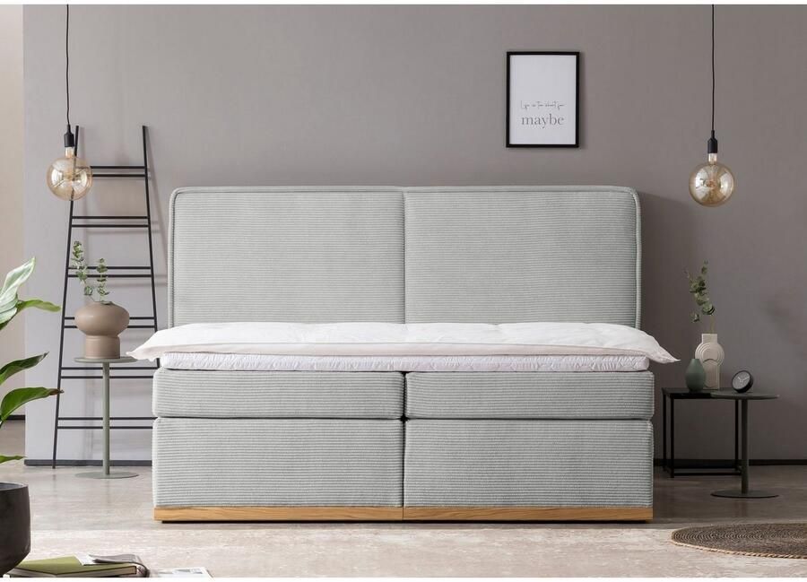 Home affaire Boxspring SHERWOOD Cord Hotelbed gestoffeerd bed premium bed boxspringbed Hoogwaardig corduroy zachte velours-structuur met premium Topper