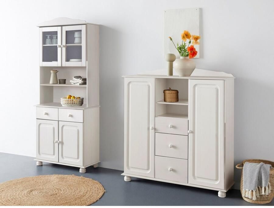 Home affaire Buffetkast Mette Met grote lade en veel bergruimte achter 4 deuren hoogte 181cm (2 stuks)