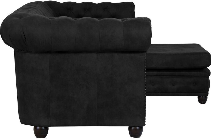 Home affaire Chesterfield-bank Rysum L-vorm Chesterfield-look met afsluitende ottomane