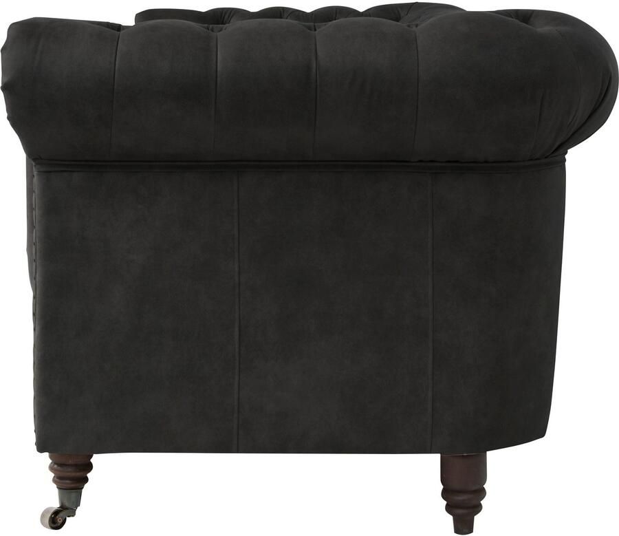 Home affaire Chesterfield-fauteuil Aarburg fauteuil luxueuze capitonnage en siernagels in chesterfield-design