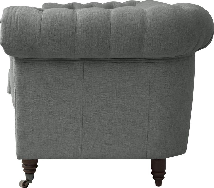 Home affaire Chesterfield-fauteuil Aarburg fauteuil luxueuze capitonnage en siernagels in chesterfield-design