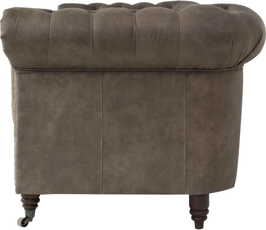 Home affaire Chesterfield-fauteuil Aarburg fauteuil luxueuze capitonnage en siernagels in chesterfield-design