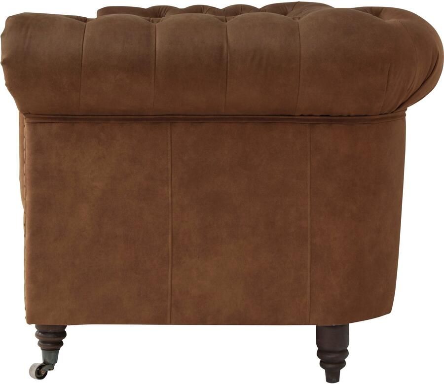 Home affaire Chesterfield-fauteuil Aarburg fauteuil luxueuze capitonnage en siernagels in chesterfield-design