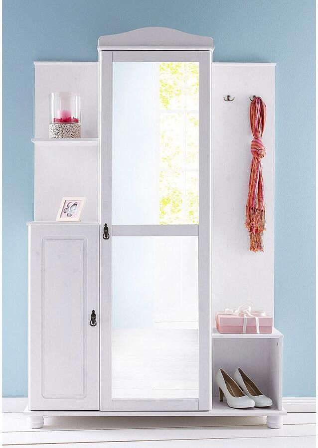 Home affaire Compact kapstokmeubel Finca van massief grenenhout met vele opbergmogelijkheden