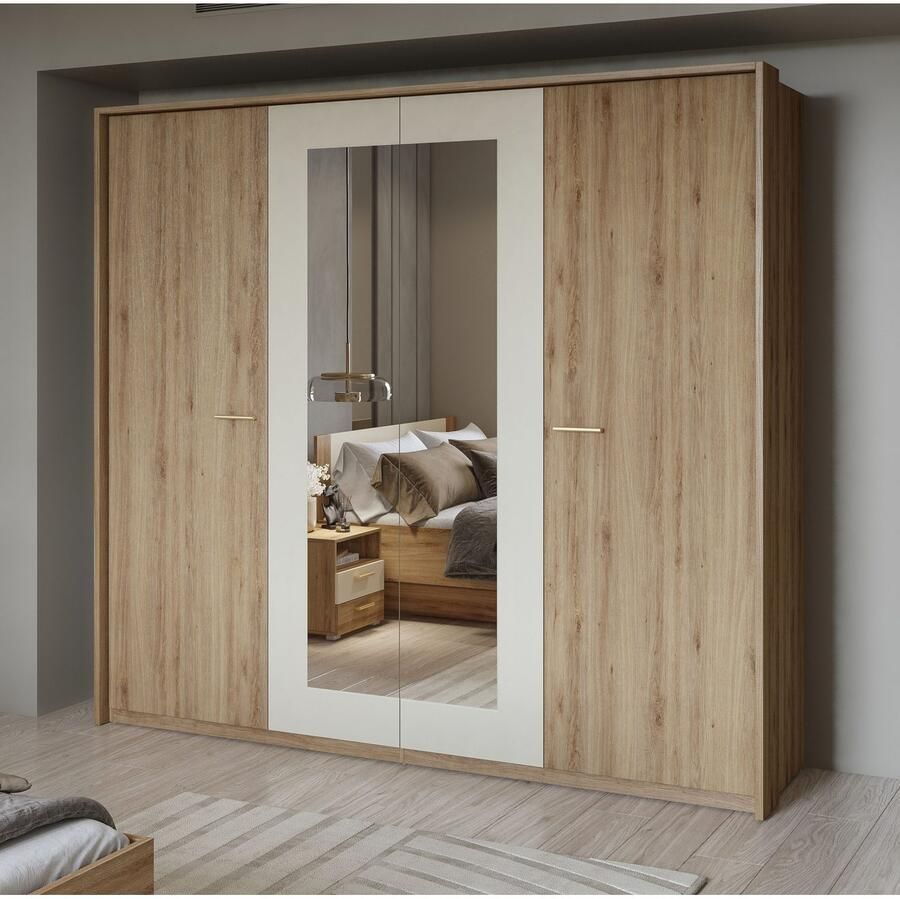 Home affaire Draaideurkast Bitry linnenkast incl. complete binneninrichting Kledingkast verstelbare planken 22 mm dik mooie houtlook