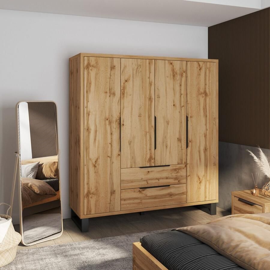Home affaire Draaideurkast Bronne breedte 191 cm linnenkast inclusief binneninrichting