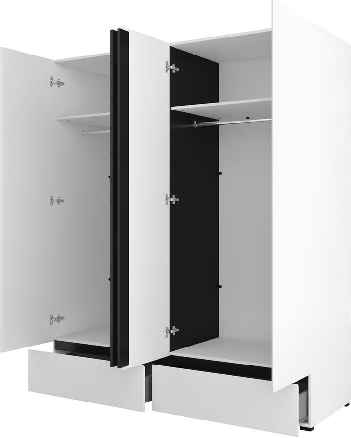 Home affaire Draaideurkast Cross moderne greeploze kledingkast Lingeriekast met lade garderobe deuren