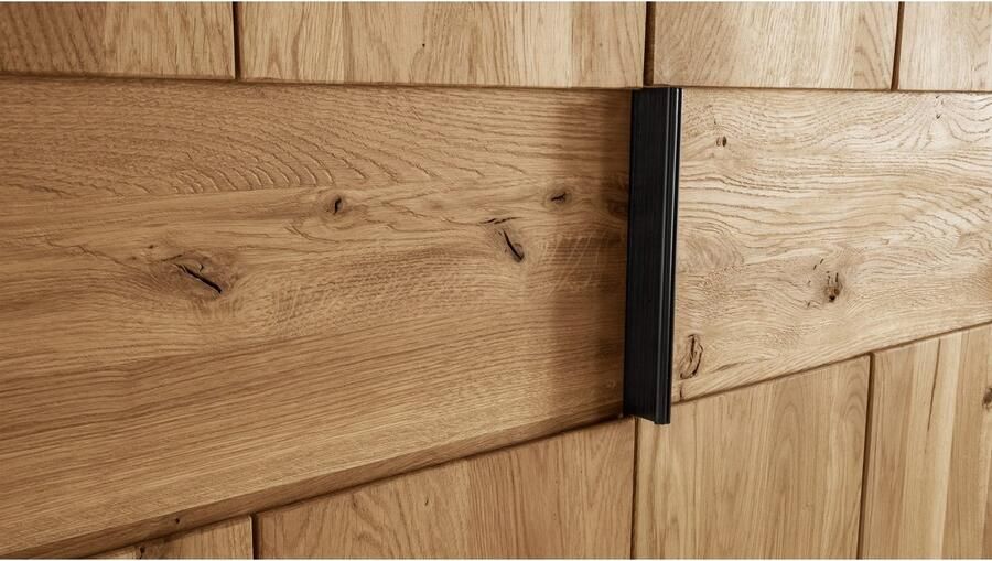 Home affaire Draaideurkast Huven kledingkast met veel opbergruimte van massief eikenhout Scandi 218cm hoog 1 kledingstang & 1 vak beugelgreep & Soft-Close