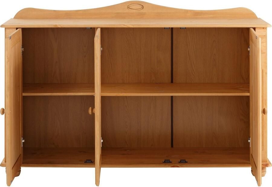 Home affaire Dressoir ADELE Commode 3-deurs breedte 130 cm van massief dennenhout FSC