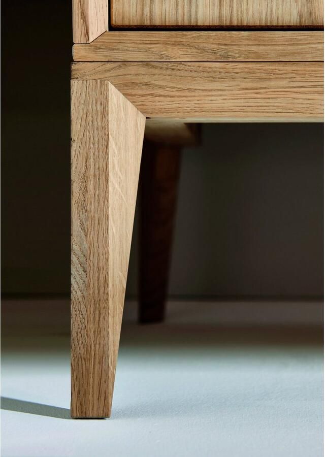 Home affaire Dressoir Koda ladekast 6 ruime laden met push-to-open-functie Scandi Van massief eikenhout Minimalistische stijl B: 177 7 x H: 81 8 cm