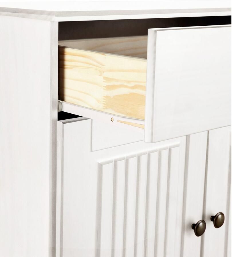 Home affaire Dressoir Liotta met 2 laden en 2 verstelbare planken massief grenen