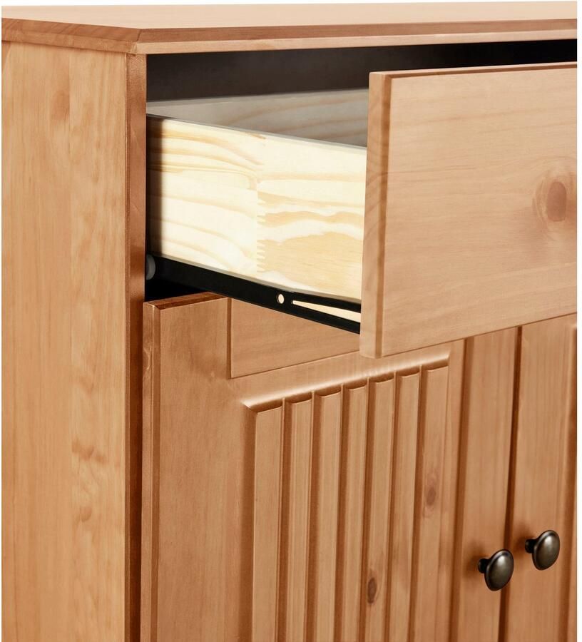 Home affaire Dressoir Liotta met 2 laden en 2 verstelbare planken massief grenen