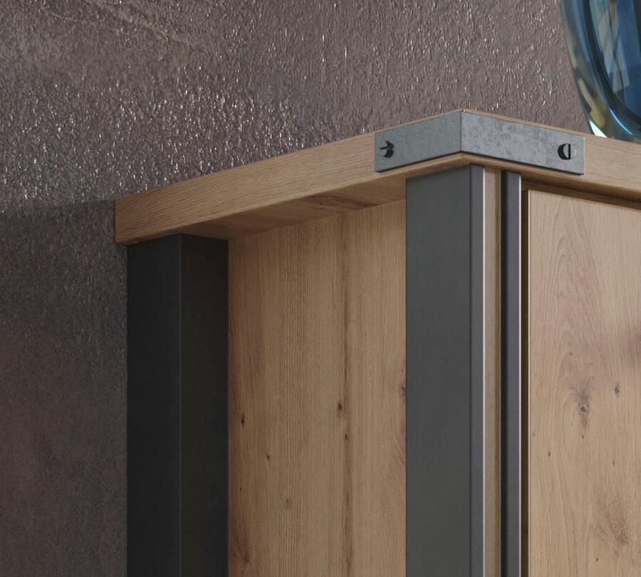 Home affaire Dressoir Mia Houtlook eiken 207 cm brede kast (1 stuk)