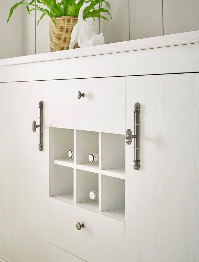 Home affaire Dressoir Ravenna in romantische landelijke stijl grepen van metaal breedte 166 cm