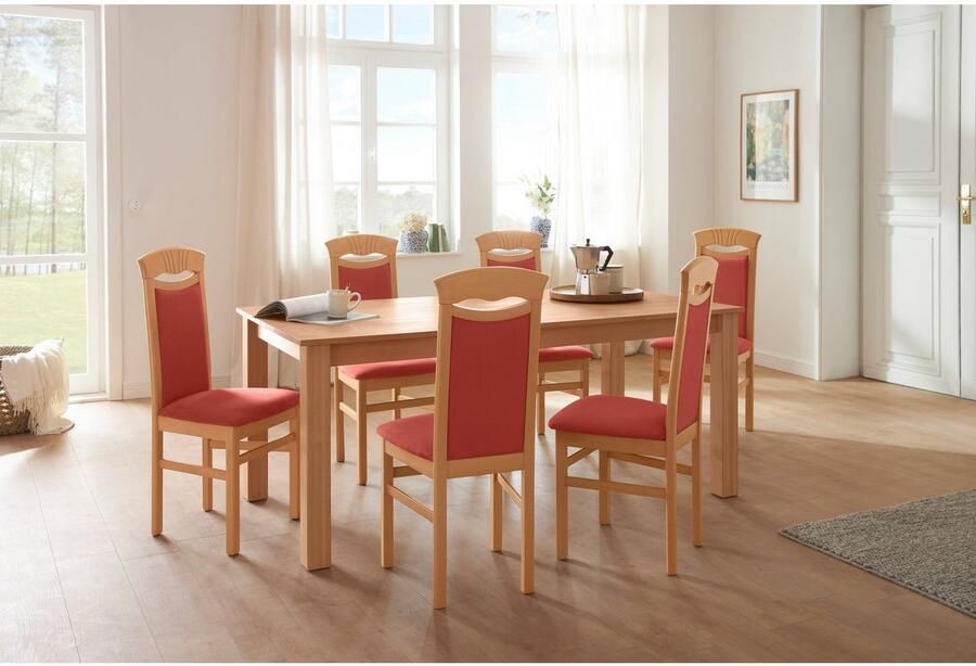 Home affaire Eethoek Luisa + Franz set Massief beukenhout (set 7-delig)