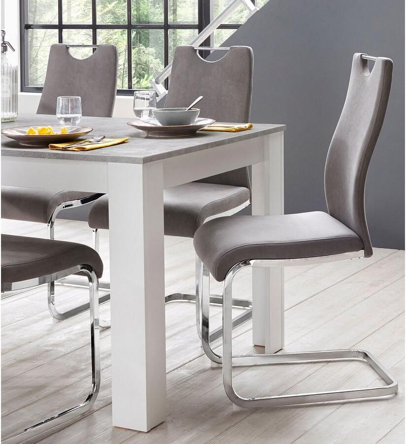 Home affaire Eethoek Milano 4 stoelen en 1 tafel (set 5-delig)