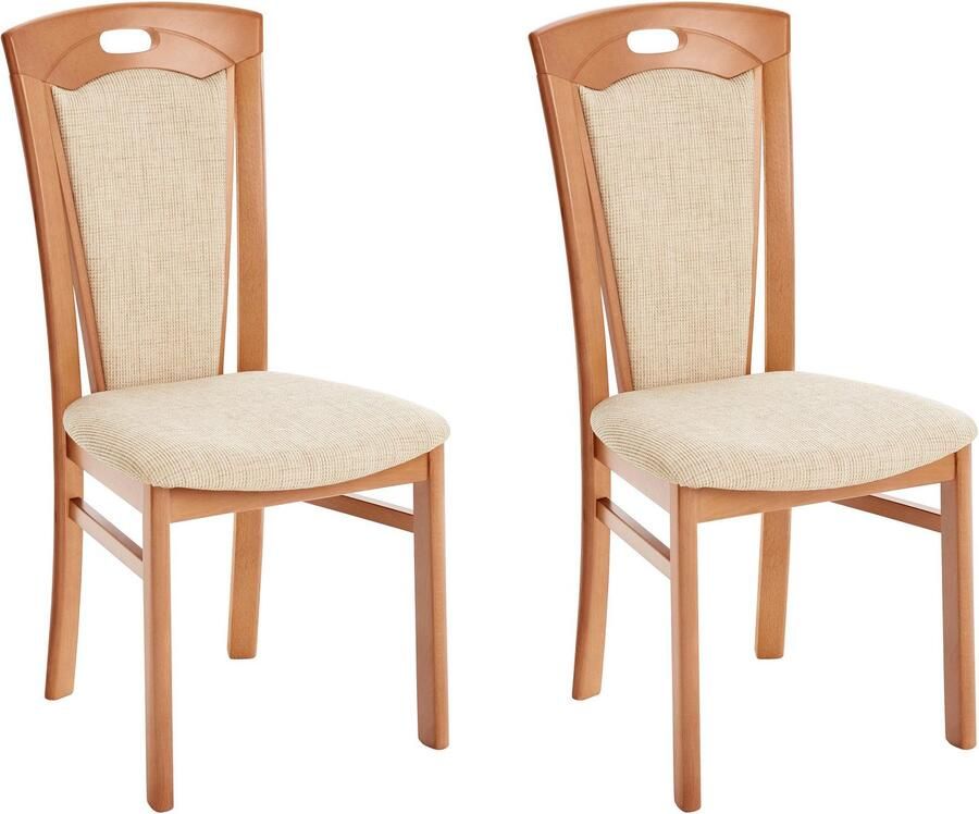 Home affaire Eetkamerstoel FERDI Made in Italy massief hout Bekleding fijne structuur (water- en vlekafstotend) of structuur (set 2 stuks)