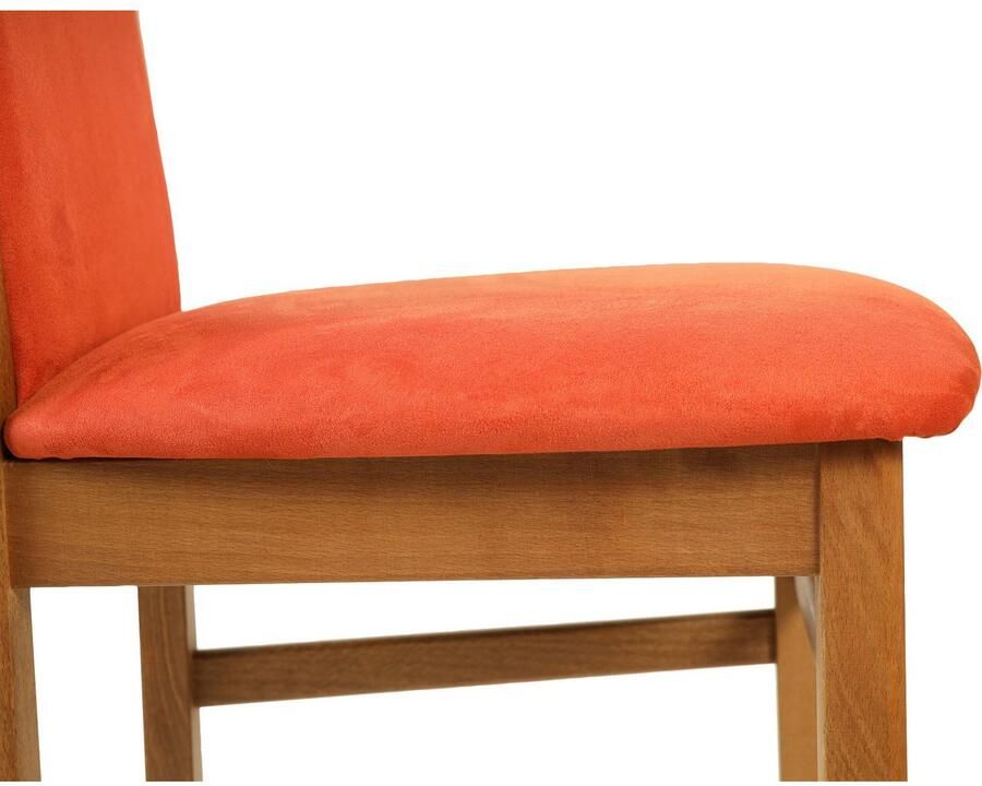 Home affaire Eetkamerstoel Franz slijtvast microvezel onderstel beuken naturel of wit houten stoel (set 2 stuks)