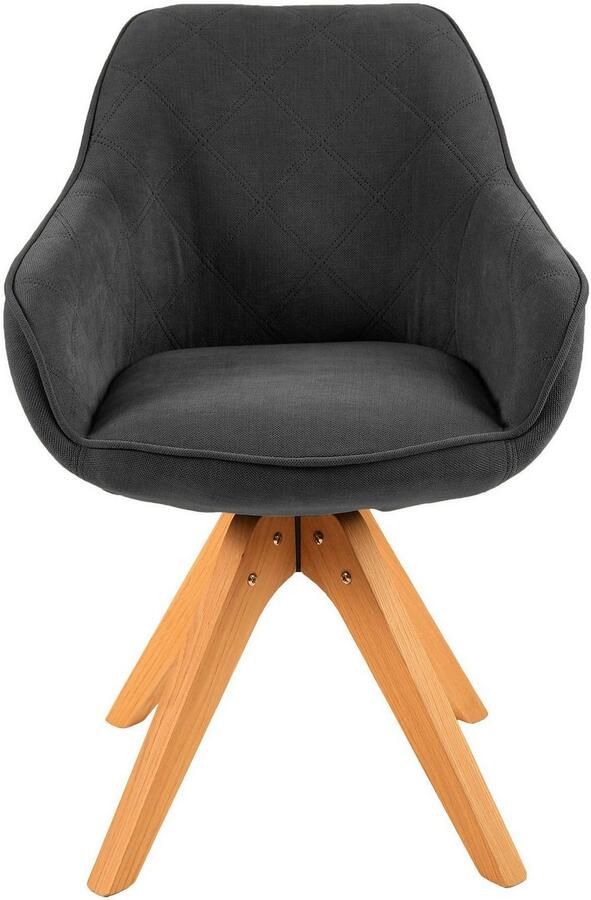 Home affaire Eetkamerstoel Lorena Draaistoel met massief houten frame armleuningstoel