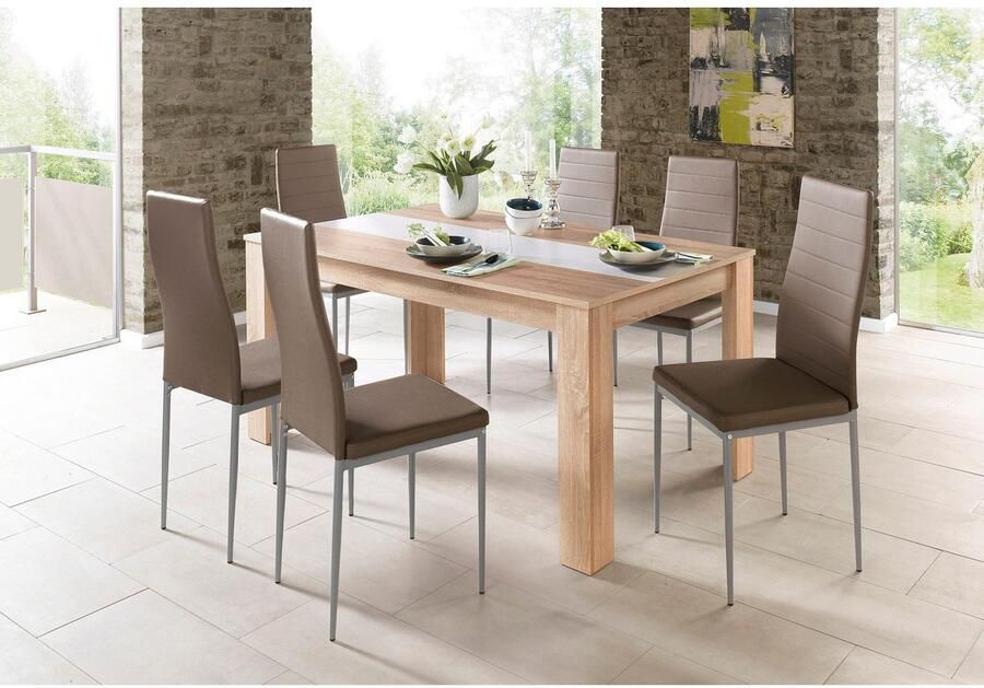 Home affaire Eetkamerstoel Pluto Overtrekstof imitatieleer (set)