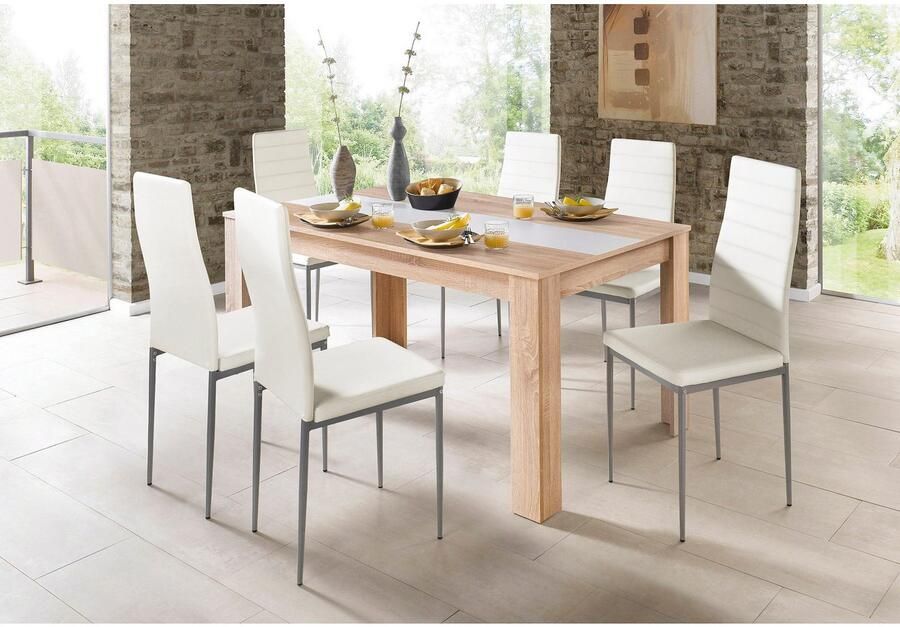 Home affaire Eetkamerstoel Pluto Overtrekstof imitatieleer (set)