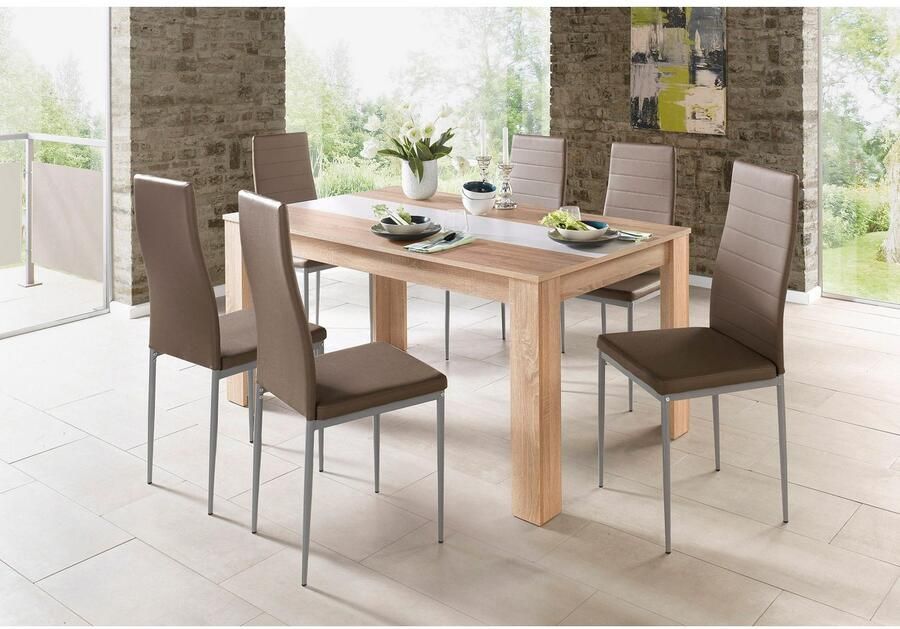 Home affaire Eetkamerstoel Pluto Overtrekstof imitatieleer (set)