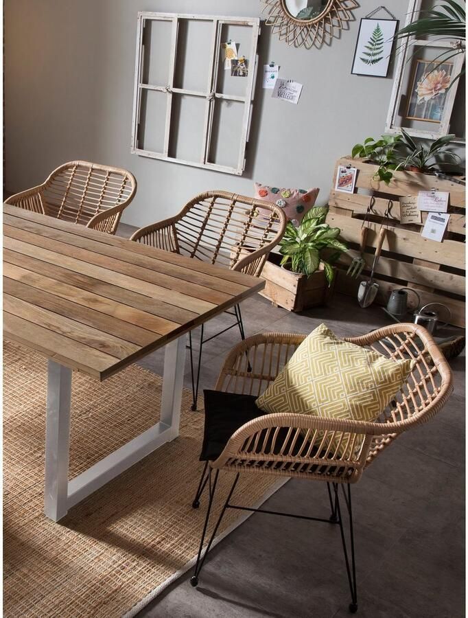Home affaire Eettafel Aletsch gemaakt van onbehandeld hout gerecycled steigerhout