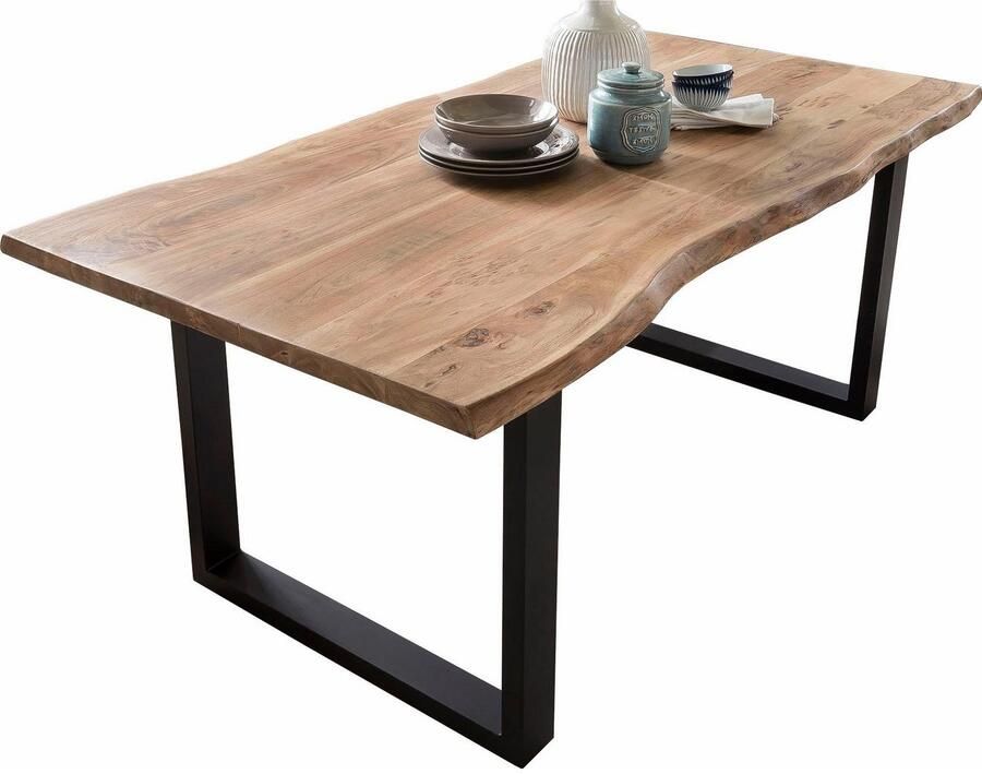 Home affaire Eettafel Manhattan met echte boomrand