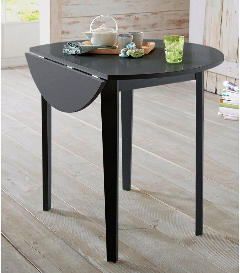 Home affaire Eettafel met neerklapbare zijstukken in 2 kleurvarianten hoogte 77 cm