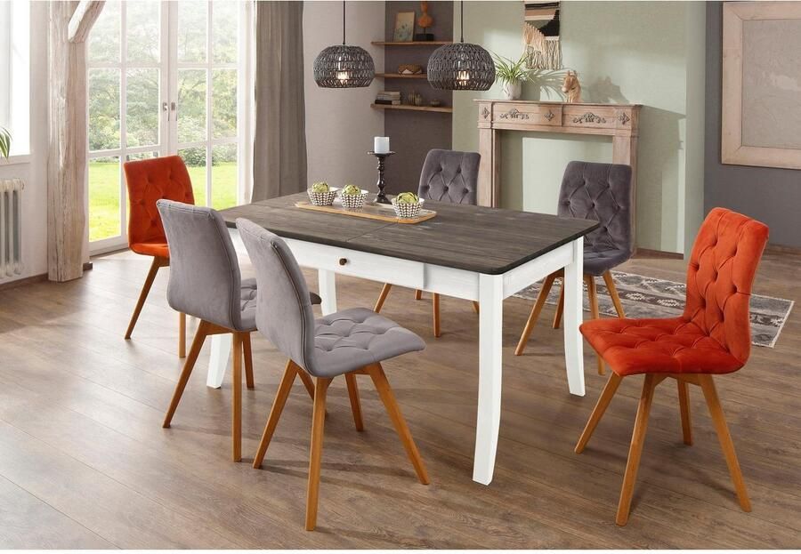 Home affaire Eettafel PALERMO met uitschuiffunctie en 2 laden fsc gecertificeerd