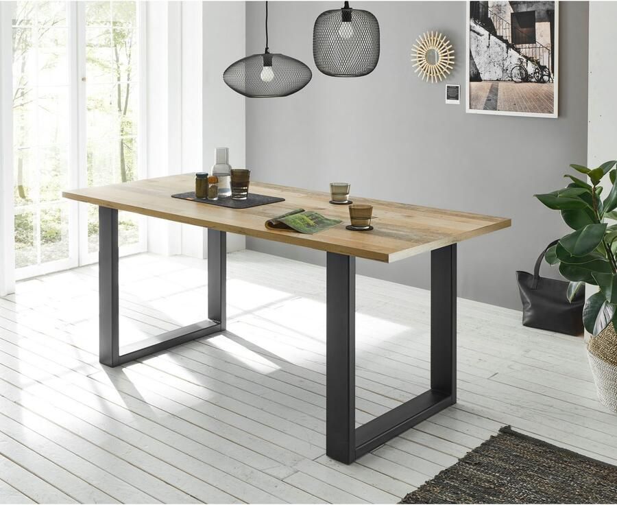 Home affaire Eettafel Sherwood in modern houtdecor breedte 180 cm