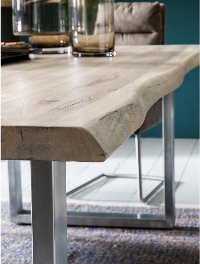 Home affaire Eettafel TRISTAN Massief eiken met boomrand