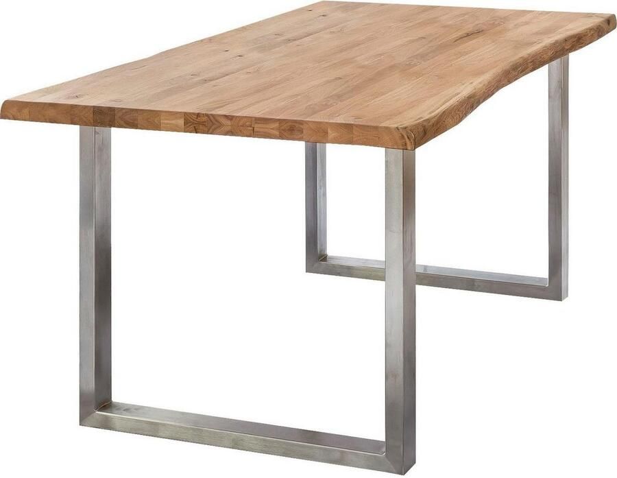 Home affaire Eettafel TRISTAN Massief eiken met boomrand