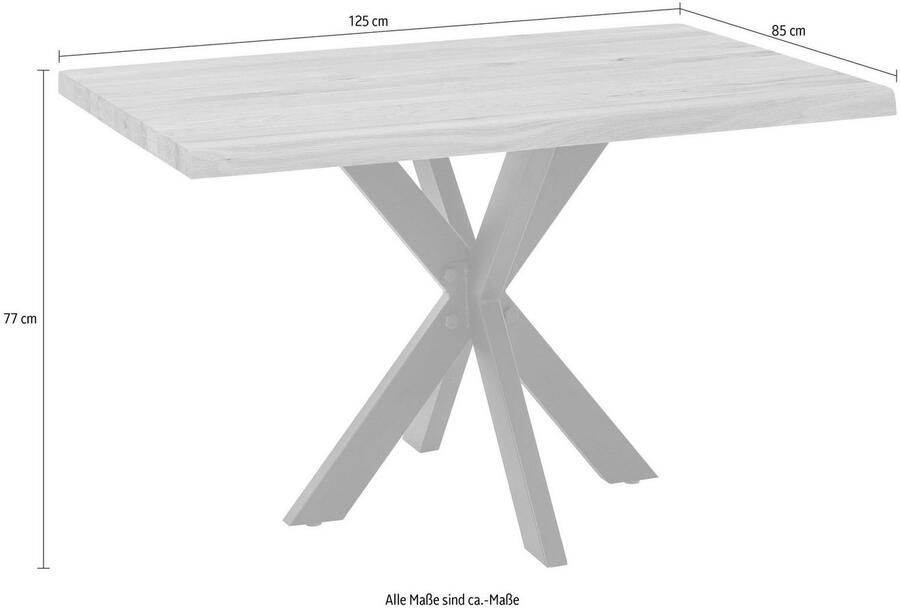 Home affaire Eettafel TRISTAN met modern spider-frame en schaaldeel