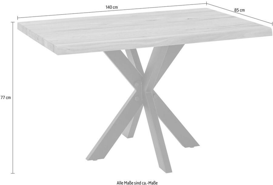 Home affaire Eettafel TRISTAN met modern spider-frame en schaaldeel