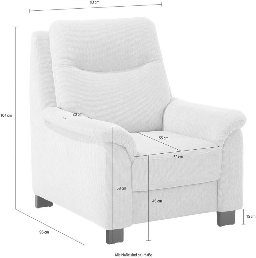 Home affaire Fauteuil Boccaccio met binnenvering incl. verstelbare hoofdsteun (set)