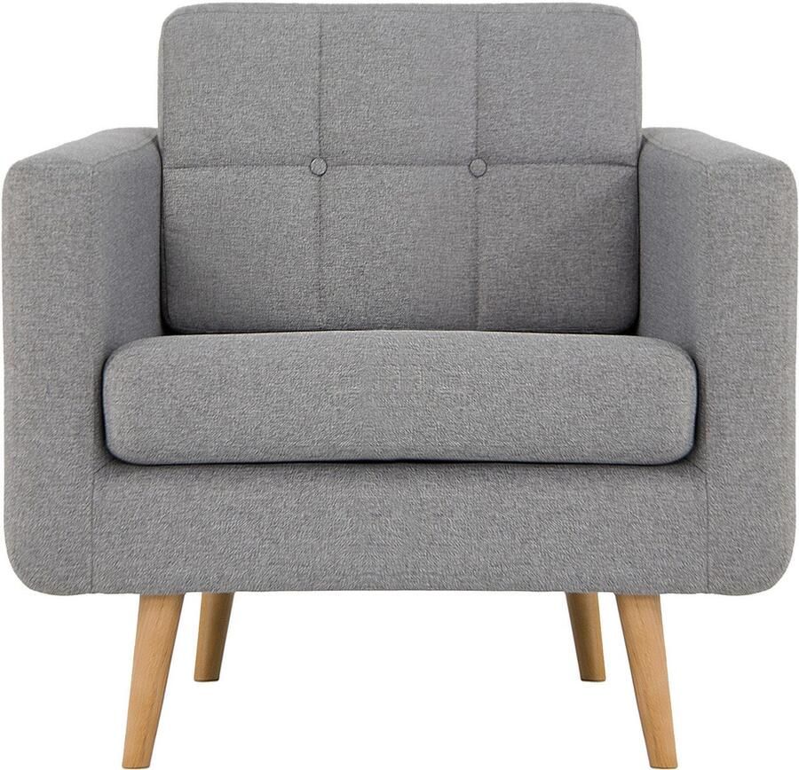 Home affaire Fauteuil Brest met capitonnage en stiksels achter strak design