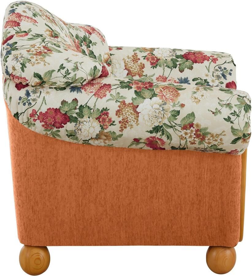 Home affaire Fauteuil Milaan comfortabele loungestoel landhuisstijl houten chatoots en -voeten (set)