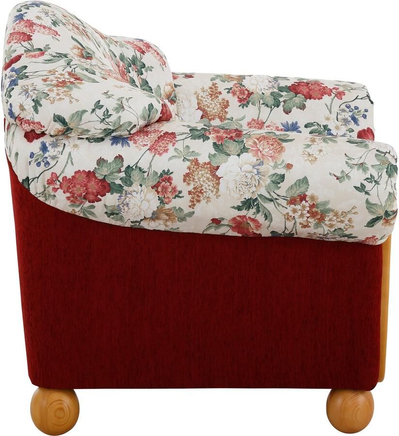 Home affaire Fauteuil Milaan comfortabele loungestoel landhuisstijl houten chatoots en -voeten (set)