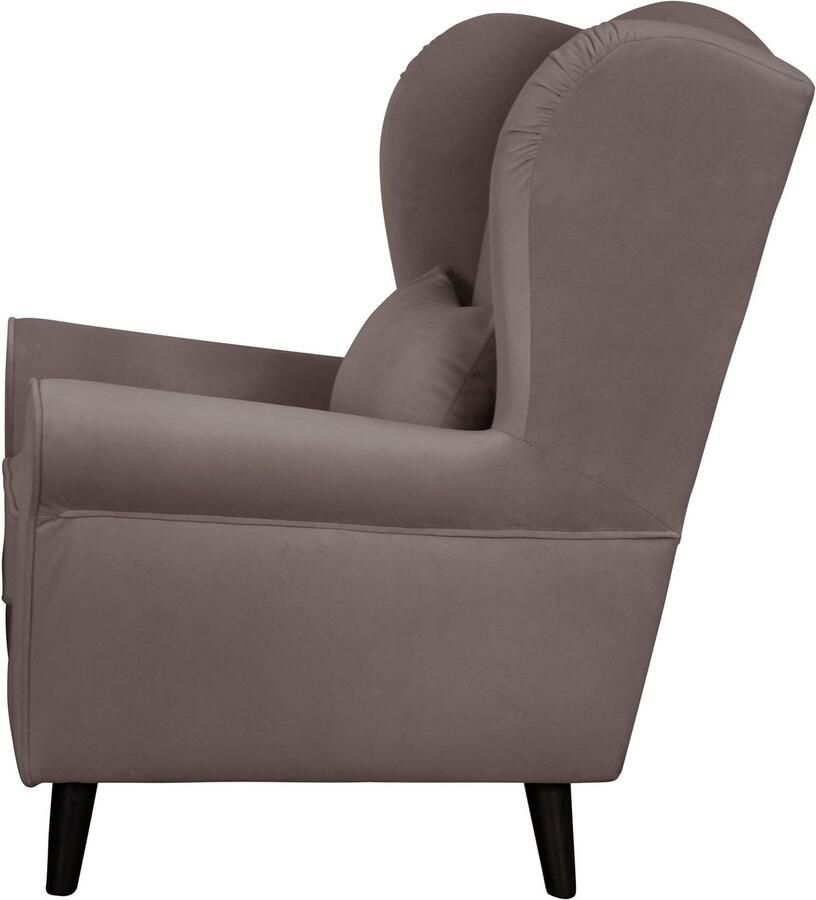 Home affaire Fauteuil Ohrensessel CHISTELLE optioneel met poef met golfondersteuning afmetingen: b d h: 81 87 99 cm