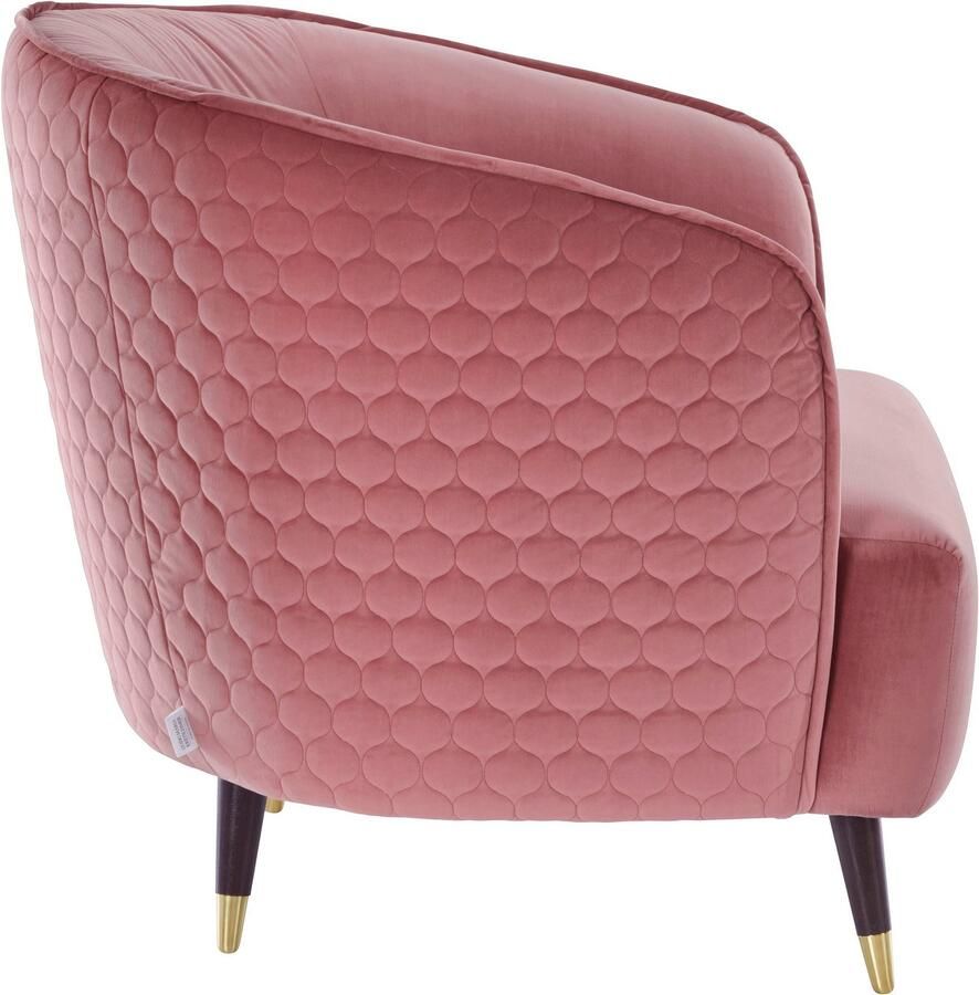Home affaire Fauteuil Oradea cocktailstoel met elegante stiksels op achterzijde van de rugleuning