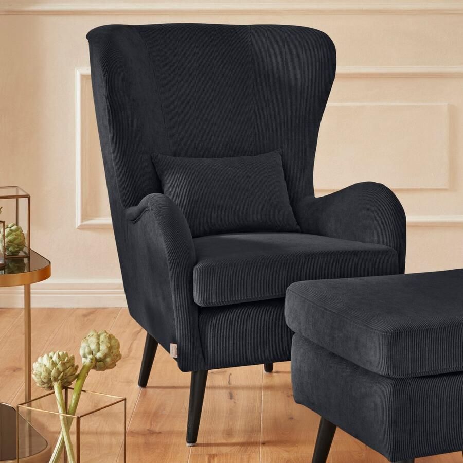 Home affaire Fauteuil Sallito oorfauteuil TV-stoel voor woonkamer ook in velours cord