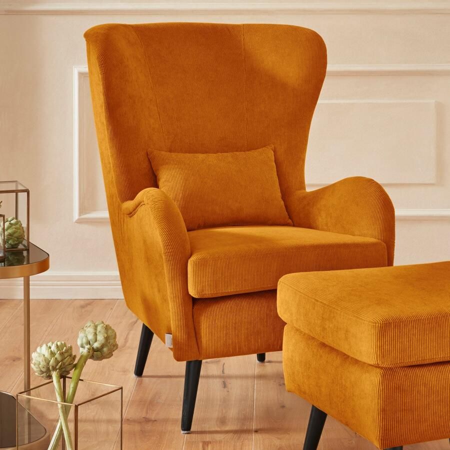 Home affaire Fauteuil Sallito oorfauteuil TV-stoel voor woonkamer ook in velours cord