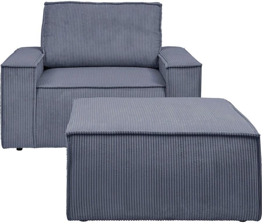 Home affaire Fauteuil Sherwood Loveseat en hocker als set passend bij de bekleding-serie SHERWOOD