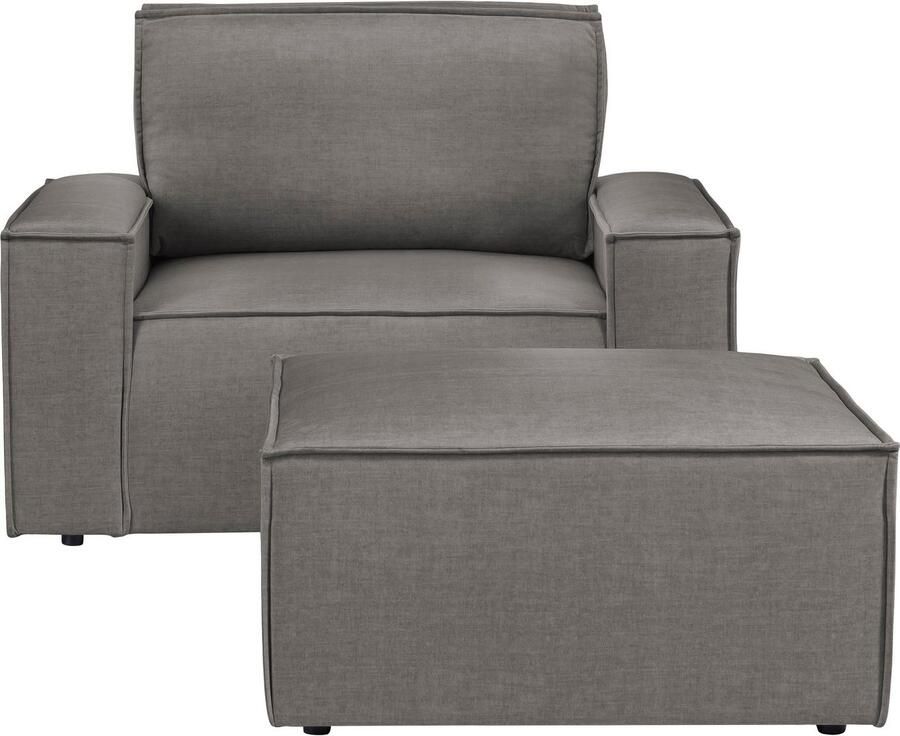 Home affaire Fauteuil Sherwood Loveseat en hocker als set passend bij de bekleding-serie SHERWOOD