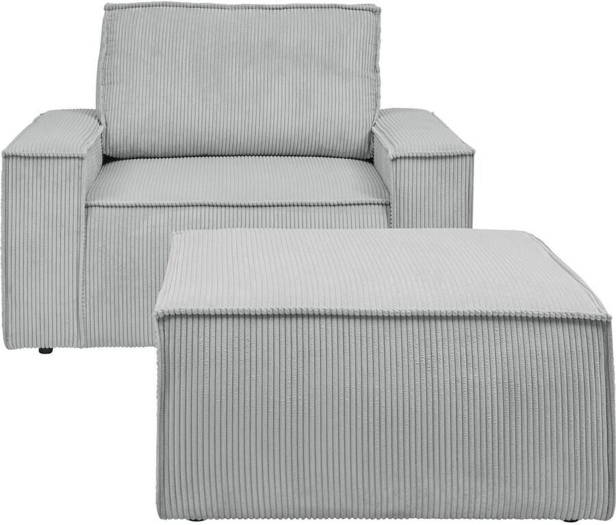 Home affaire Fauteuil Sherwood Loveseat en hocker als set passend bij de bekleding-serie SHERWOOD