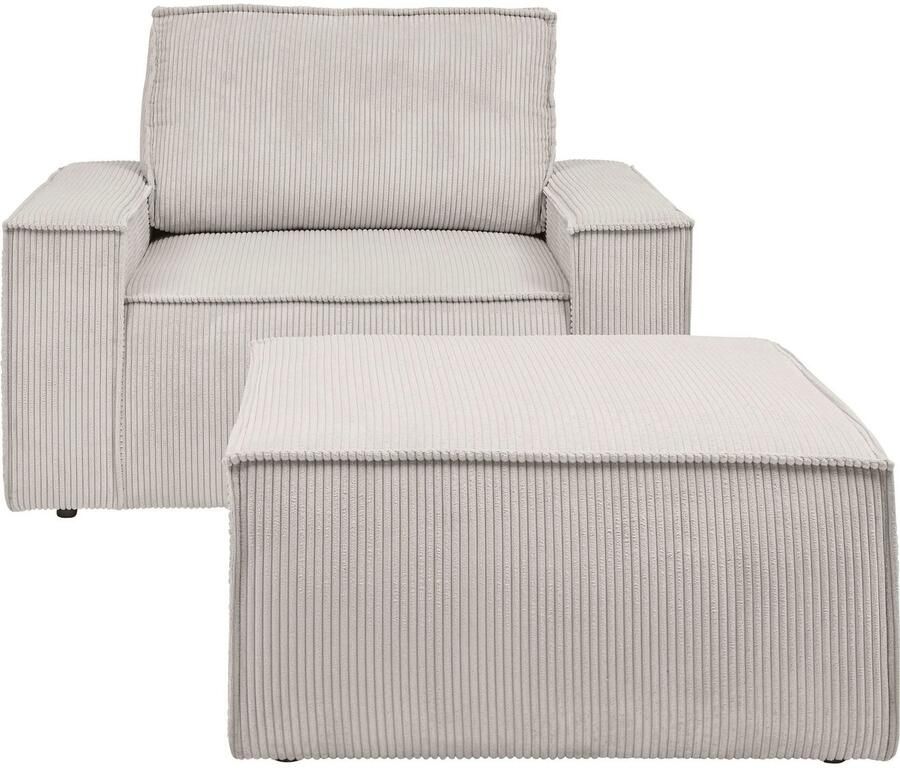 Home affaire Fauteuil Sherwood Loveseat en hocker als set passend bij de bekleding-serie SHERWOOD