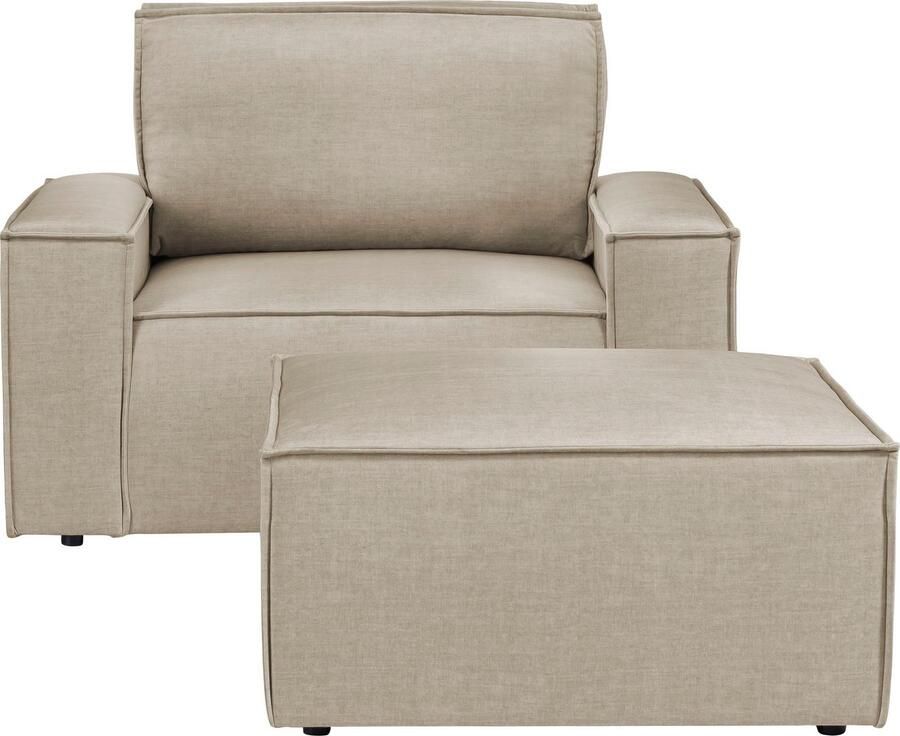 Home affaire Fauteuil Sherwood Loveseat en hocker als set passend bij de bekleding-serie SHERWOOD